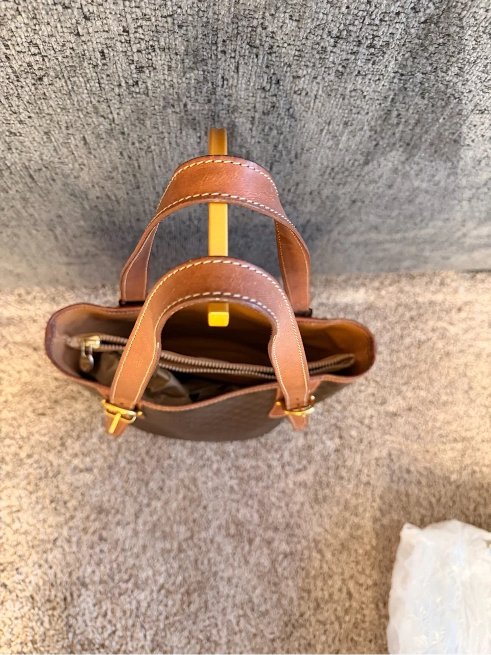 Authentic Vintage Celine Macadam Leather Bucket Purse